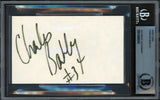 Charles Barkley Autographed 3x5 Index Card Philadelphia 76ers Vintage Signature Beckett BAS #14066543