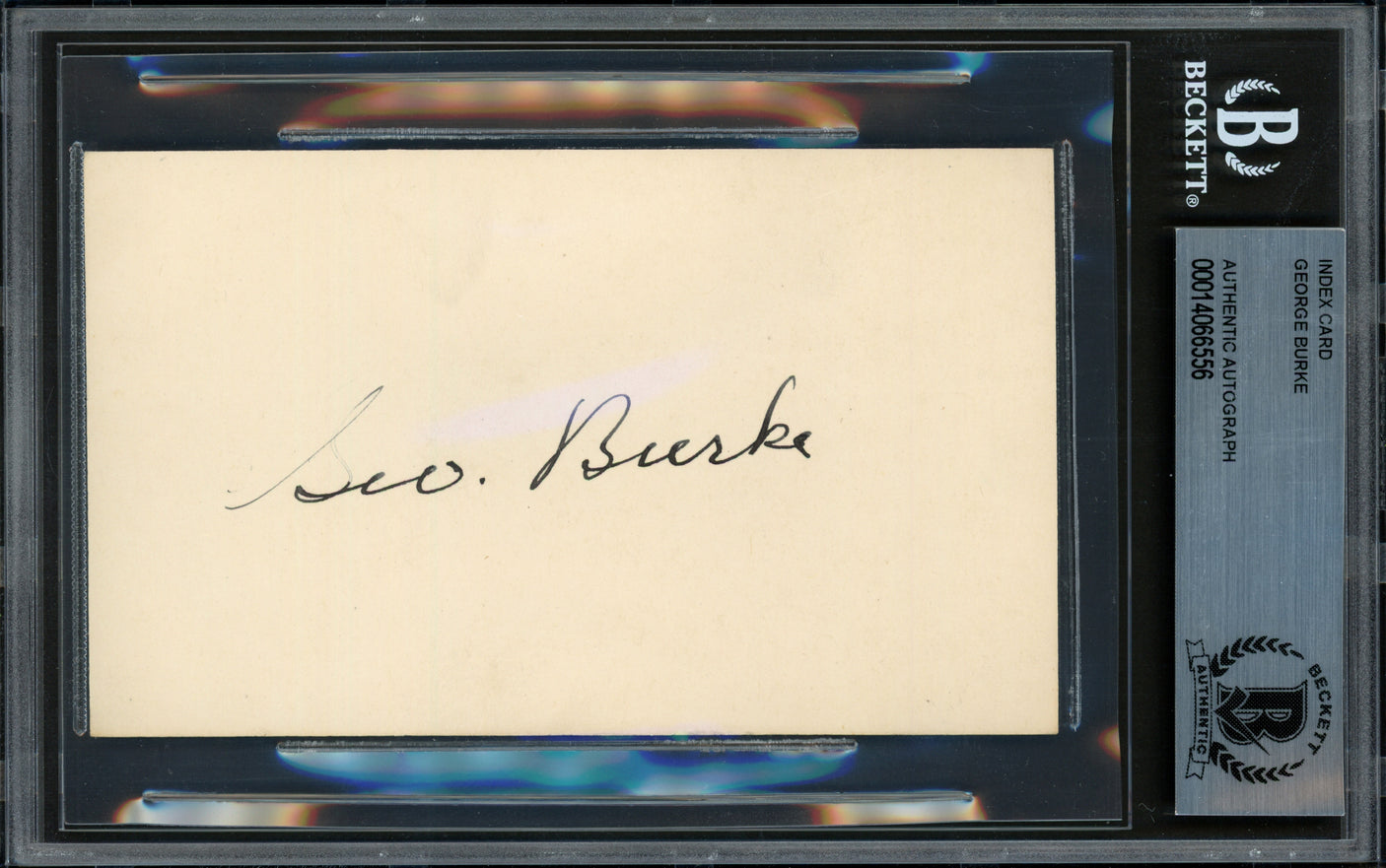 George Burke Autographed 3x5 Index Card MLB Photographer Died 1951 Beckett BAS #14066556
