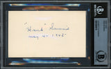 Hank Severeid Autographed 3x5 Index Card New York Yankees "1945" Beckett BAS #14066619