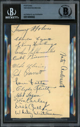 1945 Boston Braves Autographed 3.25x5.5 Government Postcard With 14 Signatures Beckett BAS #14066682
