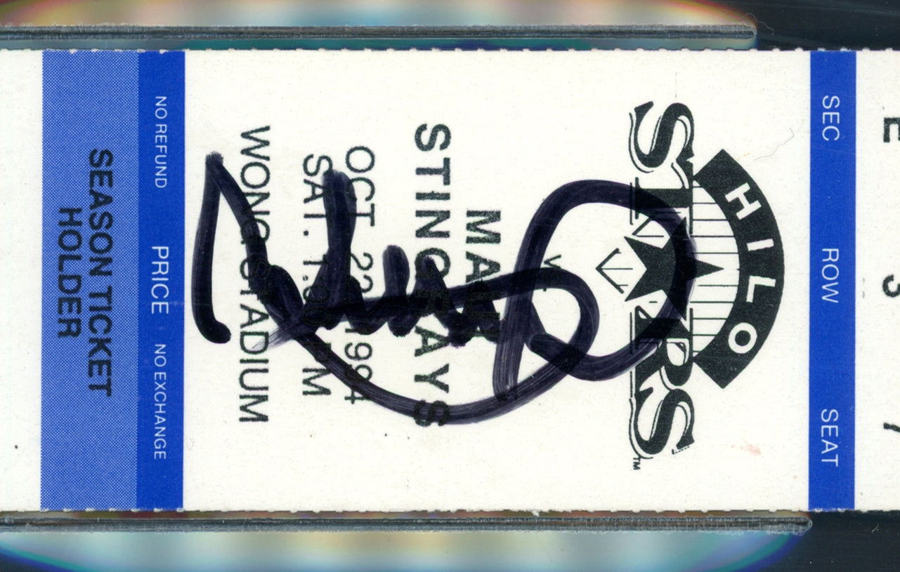 Ichiro Suzuki Autographed 1994 1.5x5.5 Ticket Hilo Stars Winter League Early 1994 Signature Beckett BAS #14066959