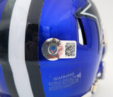 Herschel Walker Autographed Dallas Cowboys Flash Blue Speed Mini Helmet Beckett BAS QR Stock #202148