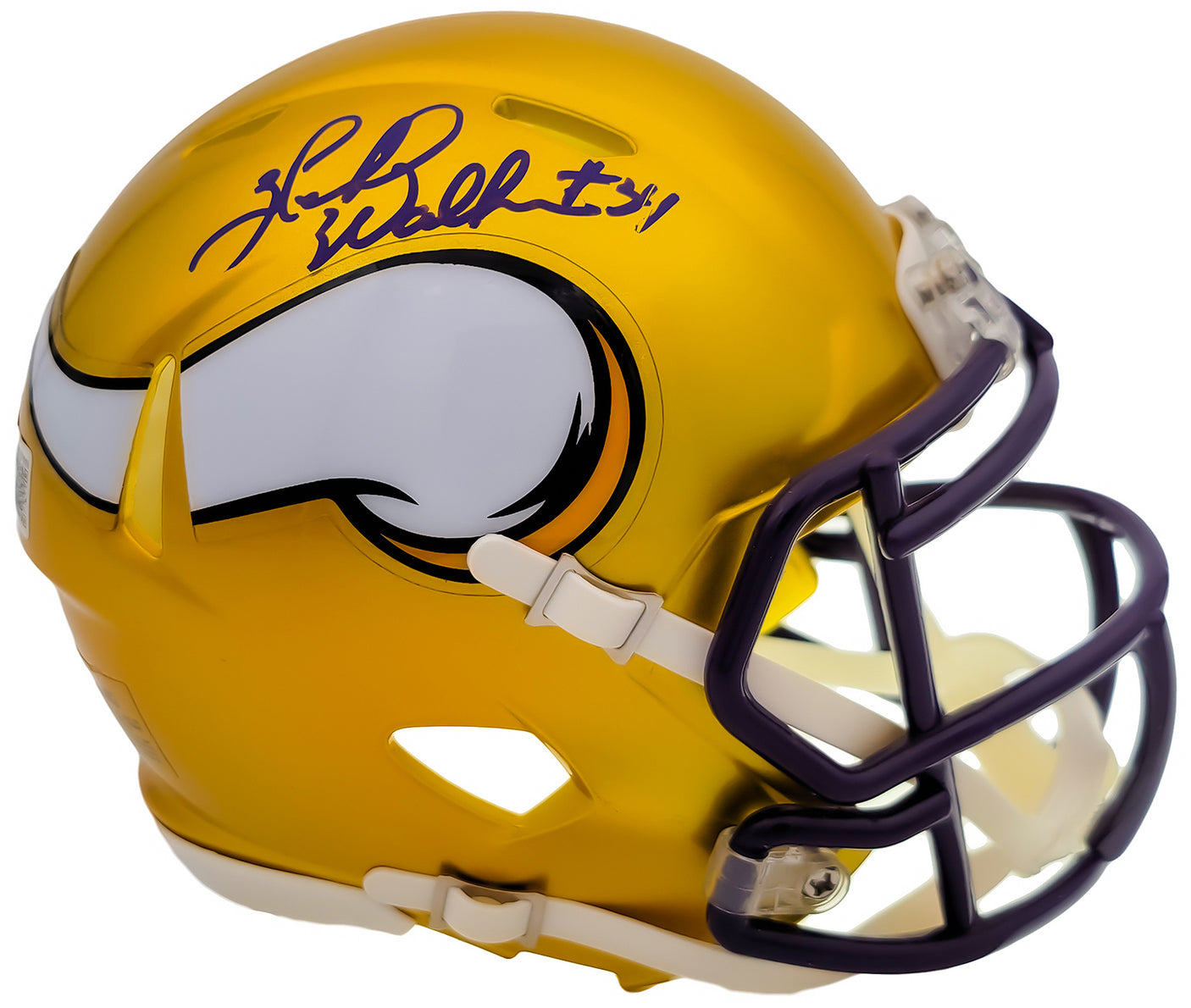 Herschel Walker Autographed Minnesota Vikings Flash Yellow Speed Mini Helmet Beckett BAS QR Stock #202149