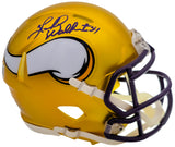 Herschel Walker Autographed Minnesota Vikings Flash Yellow Speed Mini Helmet Beckett BAS QR Stock #202149