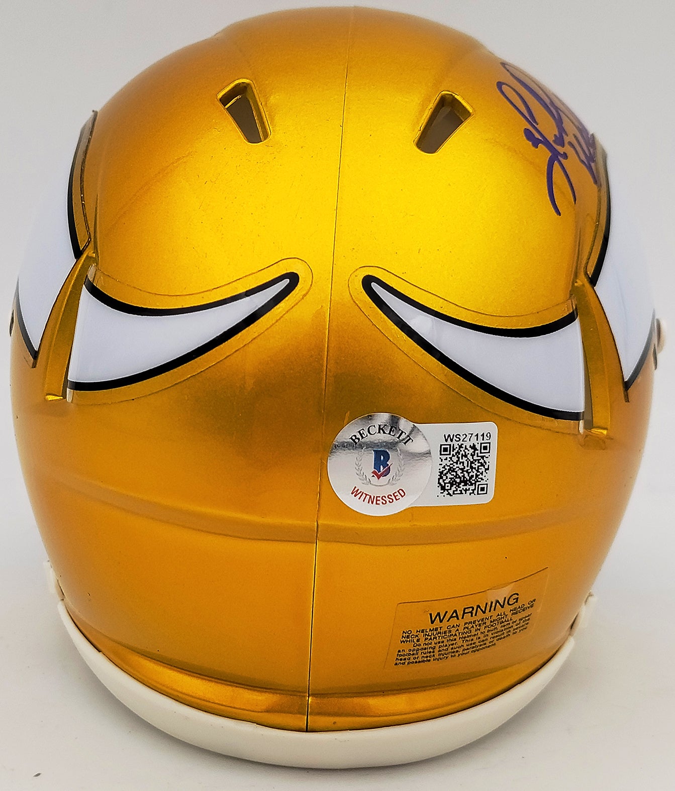 Herschel Walker Autographed Minnesota Vikings Flash Yellow Speed Mini Helmet Beckett BAS QR Stock #202149