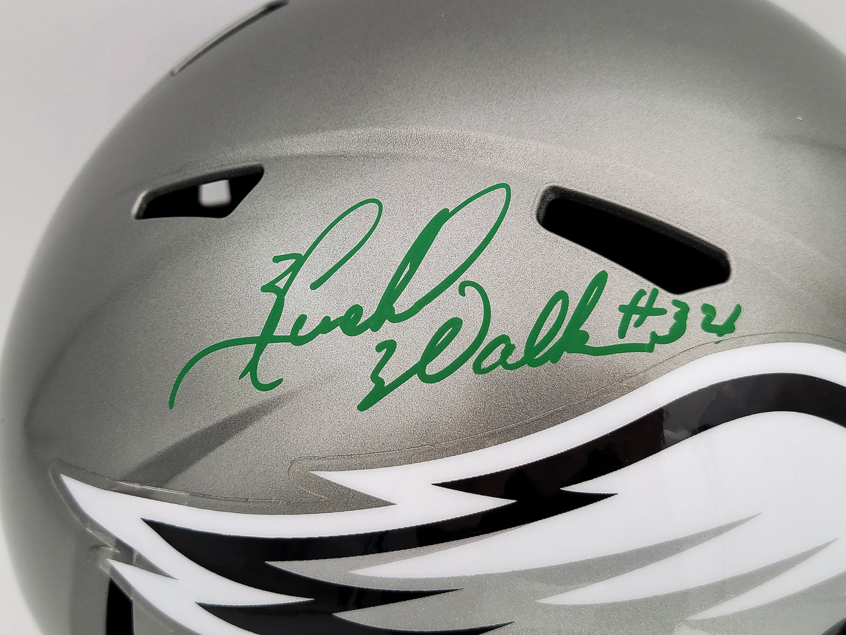 Herschel Walker Autographed Philadelphia Eagles Flash Silver Full Size Replica Speed Helmet Beckett BAS QR Stock #202155