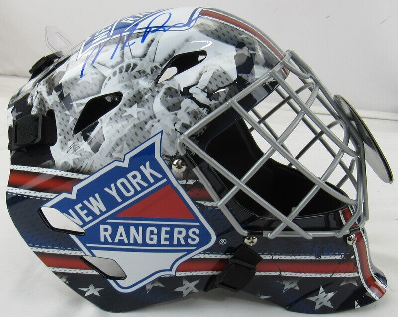 Mike Richter Signed Full Size Rangers Replica Helmet JSA Witness