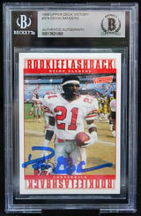 1999 Upper Deck Victory #374 Deion Sanders Atlanta Falcons BGS Auto 10