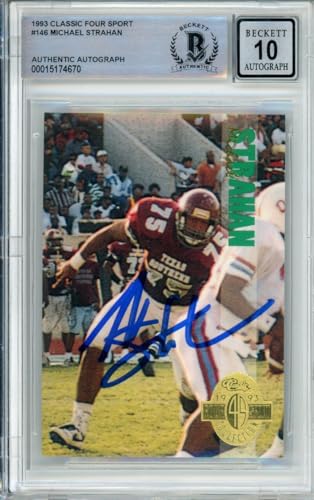 1993 Classic Four Sport #146 Michael Strahan RC New York Giants BGS Autograph 10