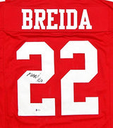 Matt Breida Autographed Red Pro Style Jersey- Beckett Authenticated *L2