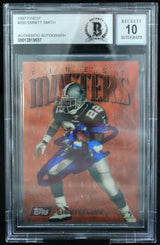 1997 Finest #260 Emmitt Smith Auto Dallas Cowboys BGS Autograph 10