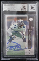 1998 Black Diamond #81 Deion Sanders Dallas Cowboys BGS Autograph 10