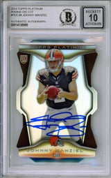 2014 Topps Platinum Die Cut #PDCJM Johnny Manziel RC Cleveland Browns BGS Auto