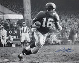 Frank Gifford HOF Autographed 16x20 B&W Running Photo- JSA W Authenticated