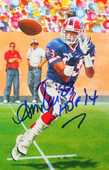 Andre Reed Autographed Buffalo Bills Goal Line Art Card w/ HOF- Beckett *Blue