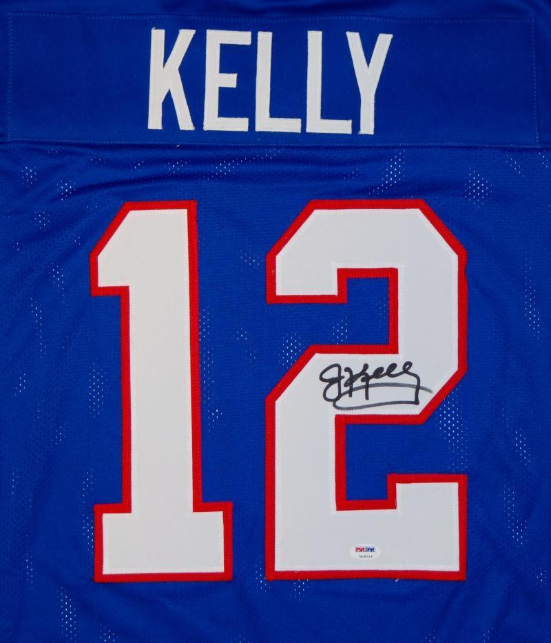 Jim Kelly Autographed Blue Pro Style Jersey- PSA/DNA Authenticated