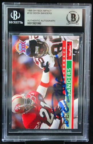 1995 Skybox Impact #132 Deion Sanders Auto 49ers BGS Autograph 10
