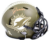 Jaylen Waddle Signed Miami Dolphins Salute to Service Speed Mini Helmet-Fanatics
