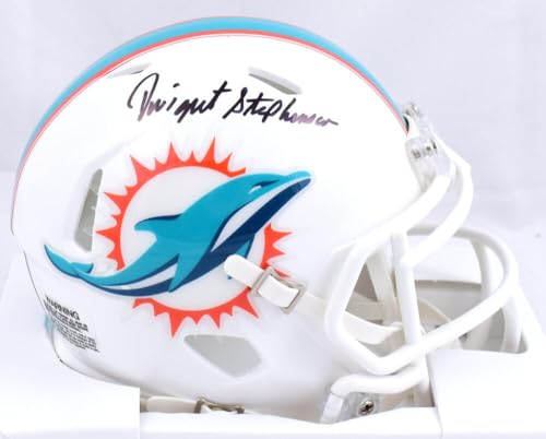 Dwight Stephenson Autographed Miami Dolphins Speed Mini Helmet - Prova *Black