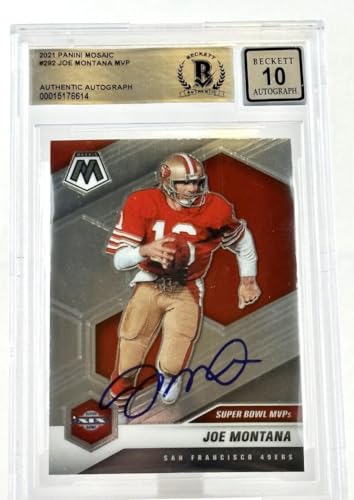 2021 Panini Mosaic #292 Super Bowl MVPs Joe Montana Auto SF 49ers BGS Auto 10