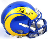 Puka Nacua Autographed Los Angeles Rams Speed Mini Helmet - Fanatics *Black