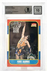 1986-87 Fleer #89 Kurt Rambis Auto Los Angles Lakers BGS Autograph 10