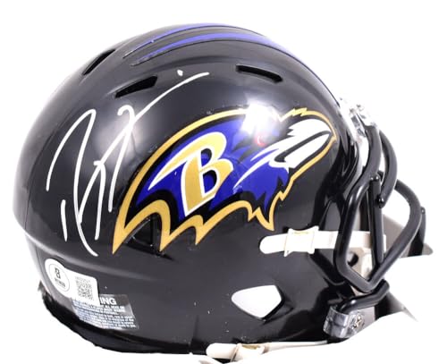 Ray Lewis Autographed Baltimore Ravens Speed Mini Helmet-Beckett W Hologram