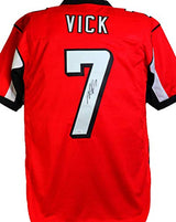 Michael Vick Autographed Red Pro Style Jersey - JSA W Auth *7