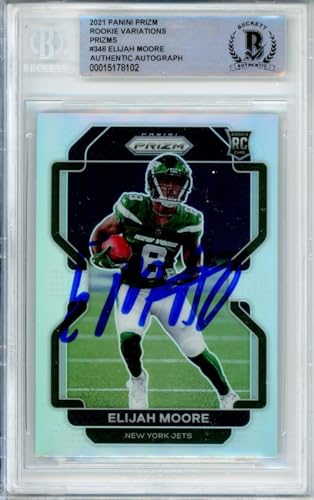 2021 Panini Prizm Silver Rookie Variations #346 Elijah Moore Jets BGS Auto 10