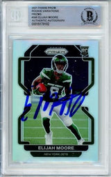 2021 Panini Prizm Silver Rookie Variations #346 Elijah Moore Jets BGS Auto 10
