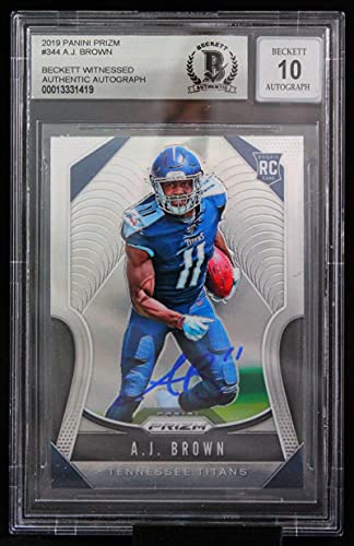 2019 Panini Prizm #344 AJ Brown Tennessee Titans BGS Autograph 10
