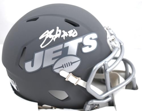 Breece Hall Autographed Jets Slate Speed Mini Helmet - Fanatics *White