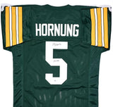 Paul Hornung Autographed Green Pro Style Jersey w/HOF - Beckett *Black