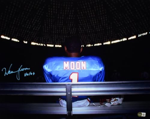 Warren Moon Signed Houston Oilers 16x20 Spotlight Photo w/HOF - Beckett W Holo