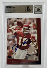 1993 Score Select #155 Joe Montana Auto Kansas City Chiefs BGS Autograph 10