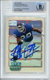1993 Pro Set Power Update Prospects #51 Michael Strahan RC Giants BGS Auto 10