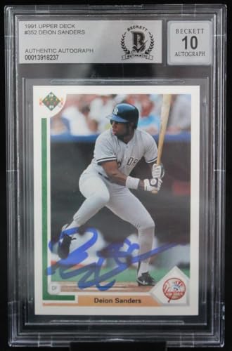 1991 Upper Deck #352 Deion Sanders New York Yankees BGS Autograph 10