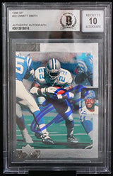 1996 SP #22 Emmitt Smith Auto Dallas Cowboys BGS Autograph 10