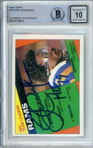 1984 Topps Team Leaders #276 Eric Dickerson Rams BGS Autograph 10