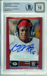 2014 Panini Hot Rookies Prizm Red #358 Davante Adams RC /149 Packers BGS Auto 10
