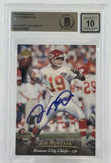 1995 Upper Deck #111 Joe Montana Auto Kansas City Chiefs BGS Autograph 10