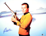 William Shatner Autographed Star Trek 16x20 w/ Space Gun Photo - Beckett W Holo