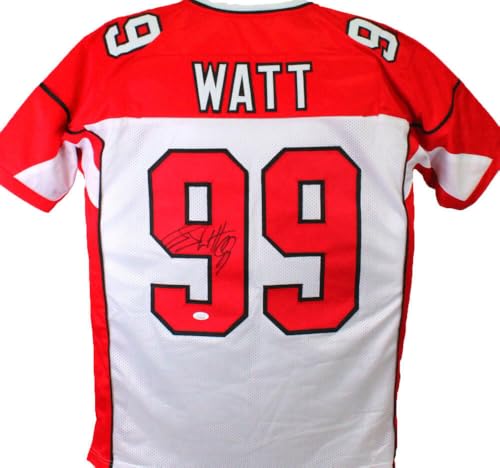 JJ Watt Autographed White Pro Style Jersey- JSA W Authenticated