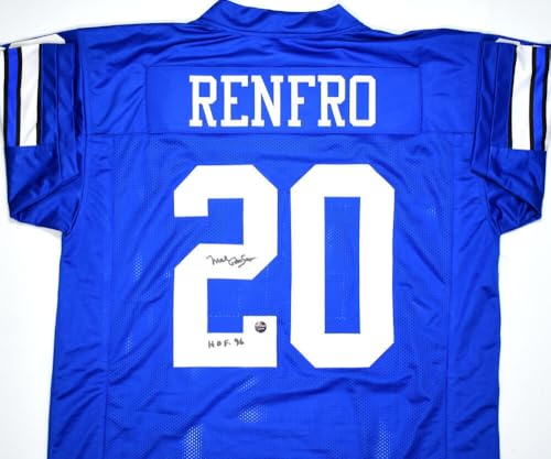 Mel Renfro Autographed Blue Pro Style Jersey w/HOF - Prova *Black *2