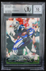 2000 Ultra #40 Emmitt Smith Auto Dallas Cowboys BGS Autograph 10