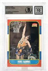 1986-87 Fleer #89 Kurt Rambis Auto Los Angles Lakers BGS Autograph 10
