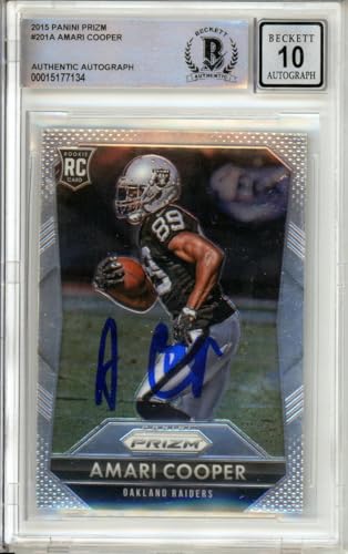 2015 Panini Prizm #201A Amari Cooper RC Raiders BGS Autograph 10