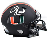 Ed Reed Autographed Miami Hurricanes Nights Speed Mini Helmet- Beckett W Holo