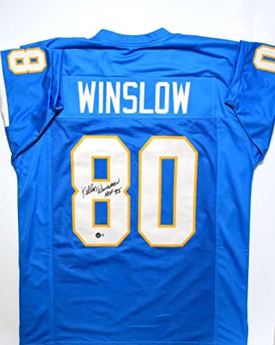 Kellen Winslow Autographed Light Blue Pro Style Jersey w/ HOF - Beckett W Holo