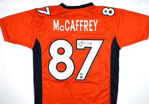Ed McCaffrey Autographed Orange Pro Style Jersey - Beckett W Hologram *Black